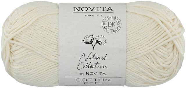 Novita Lanka Cotton Feel 50 g luonnonvalkoinen 010