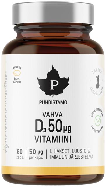 Puhdistamo Vahva D-vitamiini 50 µg 60 kaps