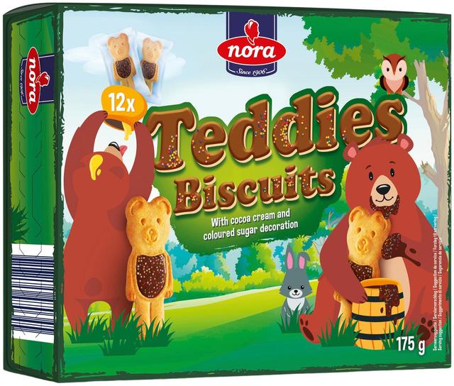Nora teddies biscuits 175g lasten keksejä
