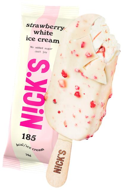 Nick's strawberry white jäätelö 76g