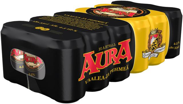 18 x Aura olut 4,5% 0,33 l