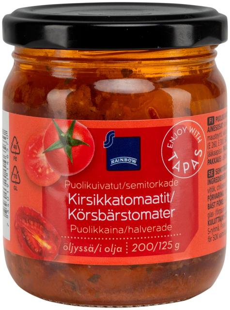 Coop poolkuivatatud kirsstomatid õlis 200/125 g