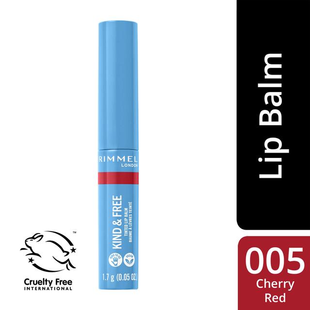 Rimmel Kind & Free Lip Balm 4 g, 005 Cherry Red huulivoide