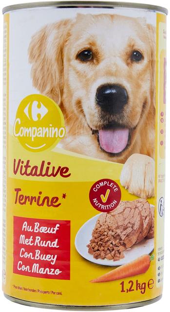 Carrefour naudanlihaa murekkeessa täyravinto koiralle 1,2kg