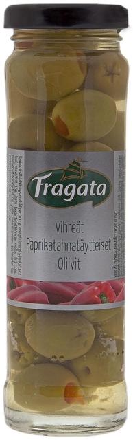Fragata Vähäsuolainen vihreä oliivi paprikatäytteellä 142/85g