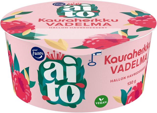 Fazer Aito Kauraherkku Vadelma fermentoitu kauravälipala 130 g
