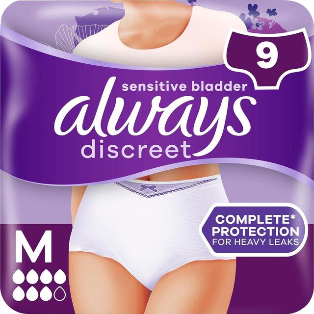 Always 9kpl Discreet Complete Protection Plus M inkontinenssialushousut