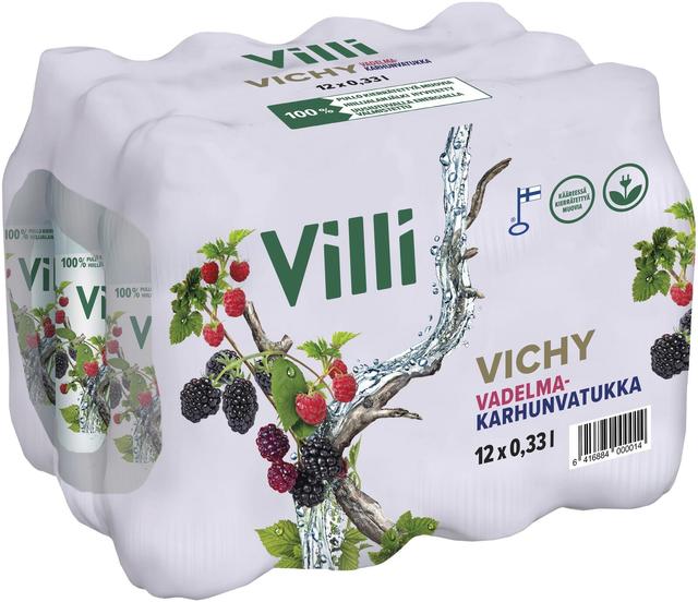 12 x Villi Vichy vadelma-karhunvatukka 0,33 l