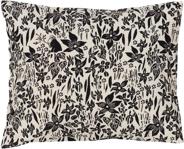 Moomin Arabia tyynyliina Lilja 50x60 cm mustavalkoinen