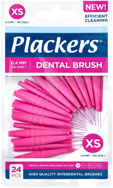 Plackers Dental Brush Hammasväliharja XS 0,4mm 24kpl
