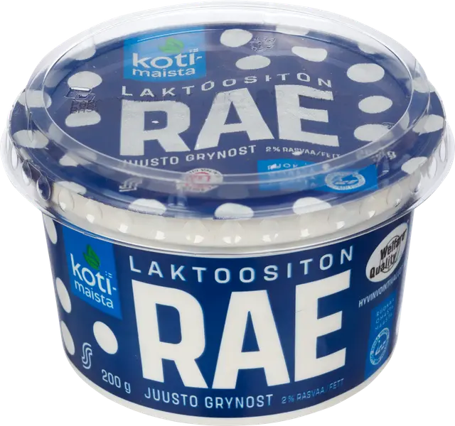 Kotimaista 200g raejuusto laktoositon 2%