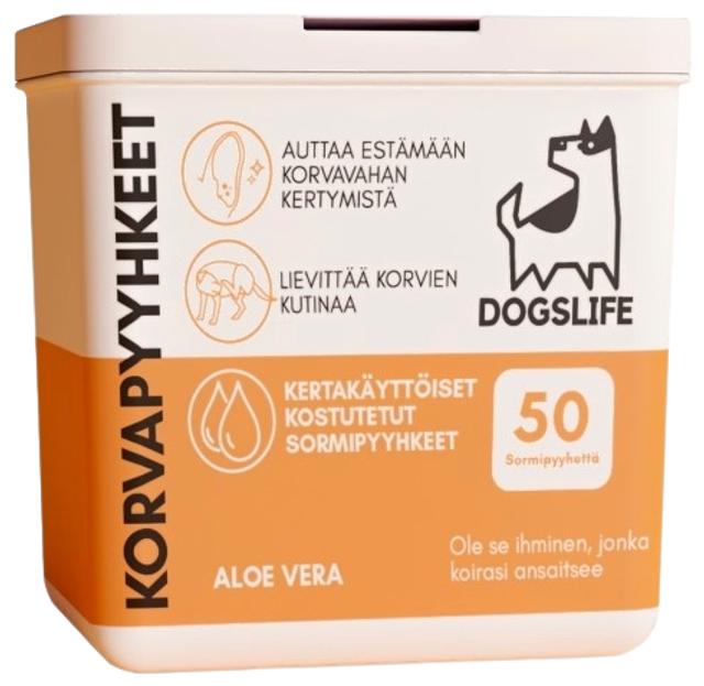 Dogslife hoitavat korvanpuhdistuslaput 50 kpl