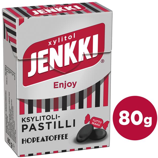 Jenkki Enjoy Hopeatoffee ksylitolipastilli 80g