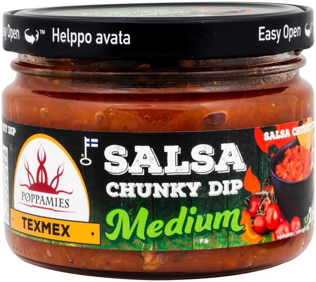 Poppamies Texmex Salsa Chunky Dip Medium salsakastike 260g