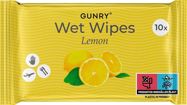 Gunry Wet Wipes Lemon 10kpl