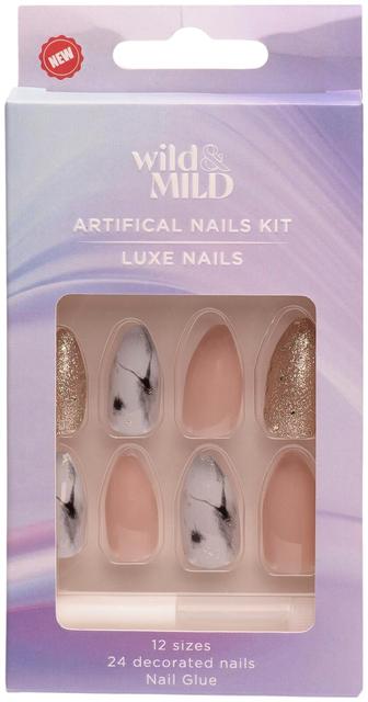 WM080 Sparkle & Shine Artificial Nails Set Wild&Mild N24