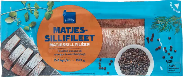 Rainbow matjessillifileet vakuumi 150g, 2-3kpl