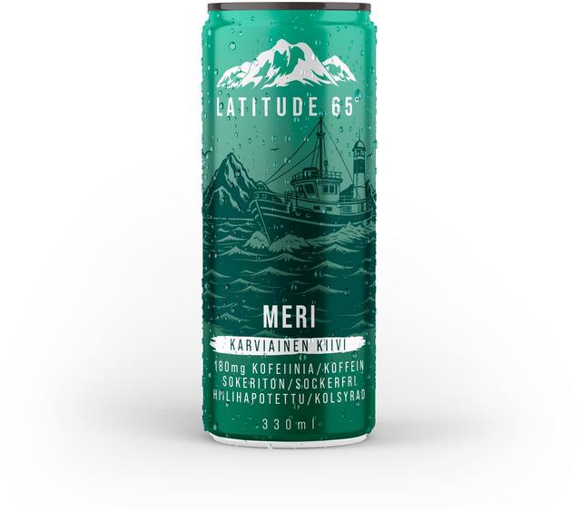 Latitude 65 Meri karviaisen ja kiivin makuinen sokeriton energiajuoma 330 ml