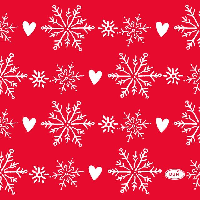 DUNI lautasliina Winter Flakes Hearts 24x24cm 3-krs 20kpl