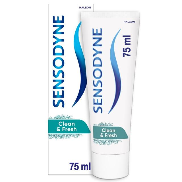 Sensodyne Clean & Fresh -hammastahna päivittäiseen käyttöön lievittämään vihlontaa kahdesti päivässä käytettynä, 75 ml