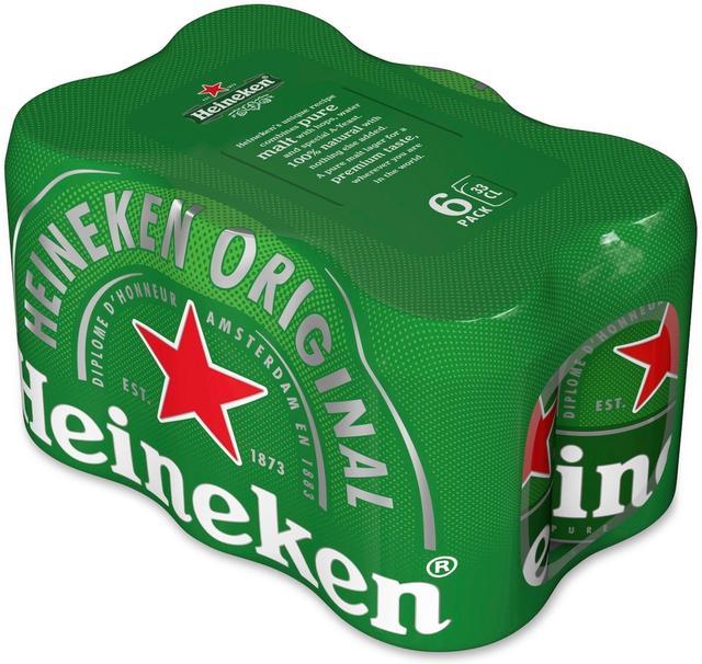 6 x Heineken olut 5,0 % 0,33 l