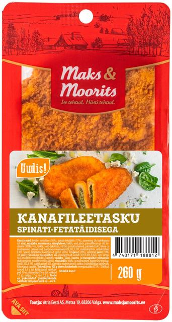 Kanafileetasku spinati-fetatäidisega 260 g