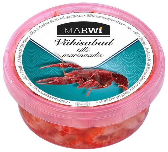 Puhastatud vähisabad tilli marinaadis 185 g