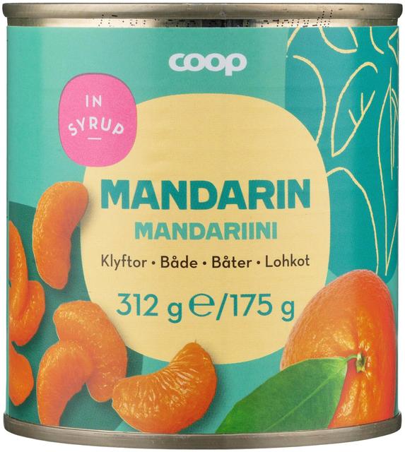 Coop mandariinilohkot sokeriliemessä 312/175 g