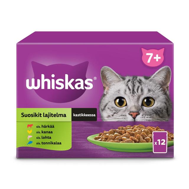 Whiskas 7+ Suosikit Lajitelma kastikkeessa (12 x 85 g)