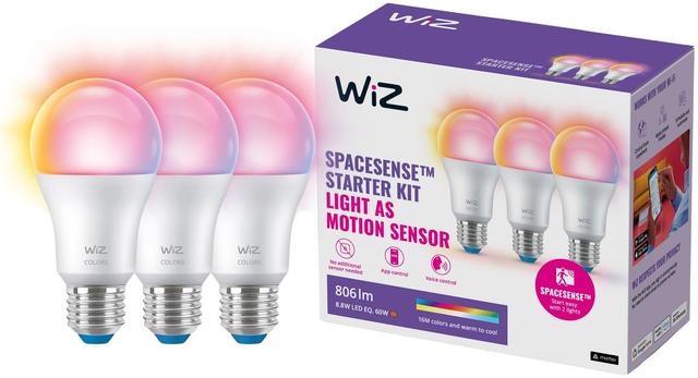 WiZ älylamppu E27 A60 8.5W RGB Wi-Fi, 3 kpl:n pakkaus