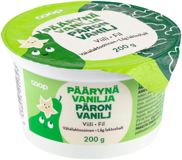 Coop päärynä-vaniljaviili vähälaktoosinen 200 g