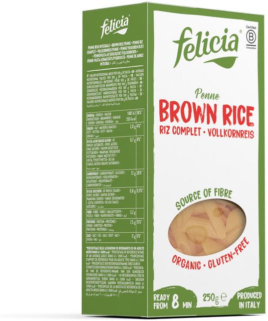 Felicia Bio 250g luomupasta täysjyväriisistä, gluteeniton