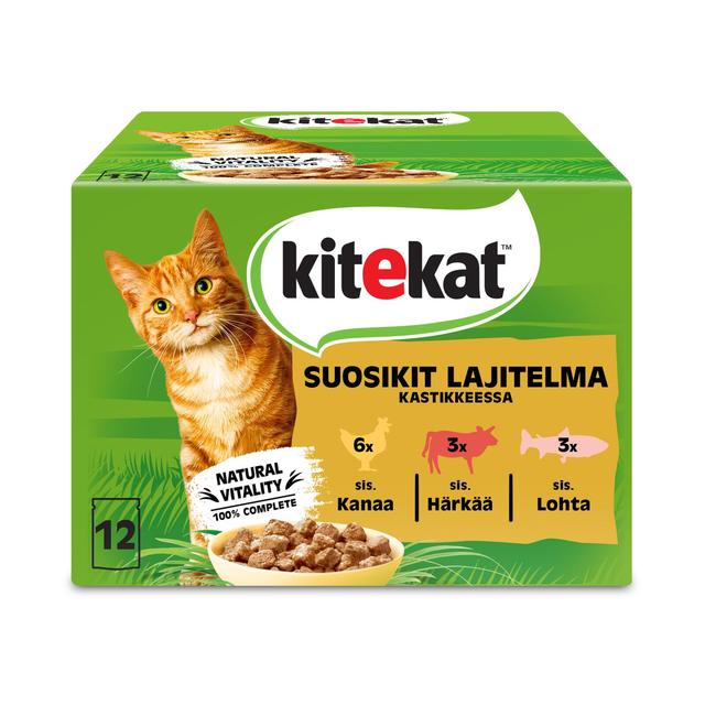 Kitekat Suosikit Lajitelma kastikkeessa 12x85g