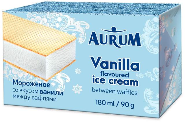 Aurum vanillijäätis vahvlitega 180ml; 90 g