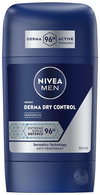 NIVEA MEN 50ml Derma Dry Control Maximum Deo Stick -antiperspirantti