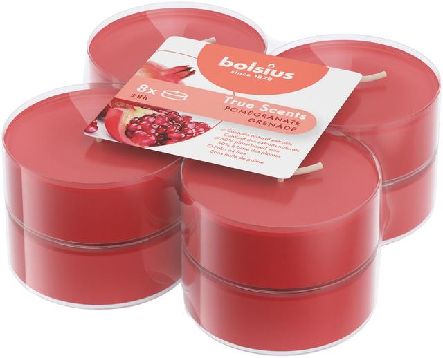 Bolsius tuoksulämpökynttilät pack8 8hours pomegranate