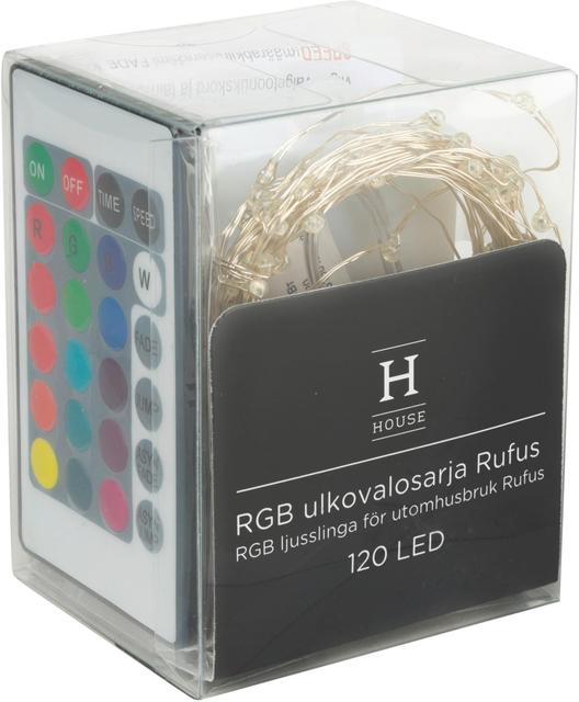 House RGB ulkovalosarja Rudolf 120 LED, 3 x AA