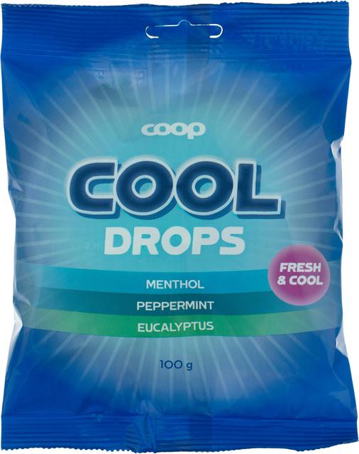 Coop Cool Drops pastilli mentoli, piparminttu ja eukalyptus 100 g
