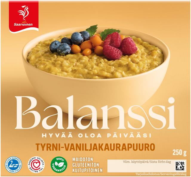 Saarioinen Balanssi Tyrni-vaniljakaurapuuro 250g