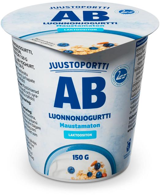 Juustoportti AB-luonnonjogurtti 150 g maustamaton laktoositon