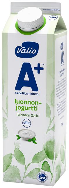 Valio A+™ luonnonjogurtti 1 kg rasvaton laktoositon