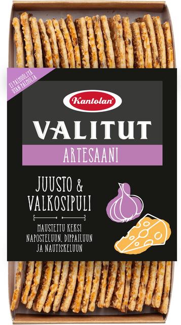 Kantolan Valitut artesaanikeksi juusto valkosipuli130g