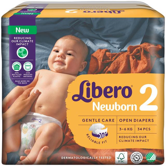 LIBERO Newborn teippivaippa , koko 2, 34 kpl, 3-6kg