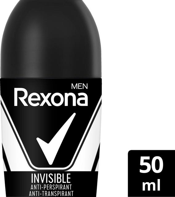 Rexona Men 48h Invisible black & white Antiperspirantti Deodorantti Roll-on raikas tuoksu 50 ml