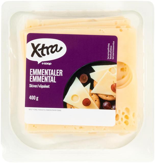 X-tra Emmental juust, viilutatud, 400g