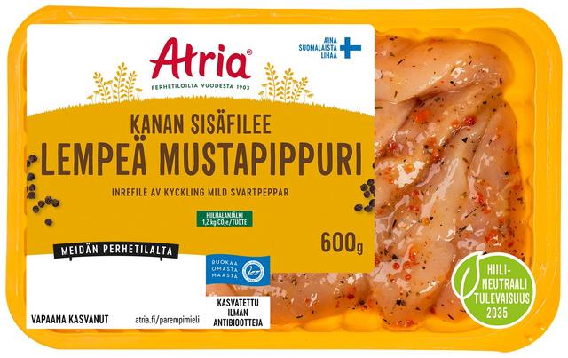 Atria Kanan Sisäfilee Lempeä Mustapippuri 600g