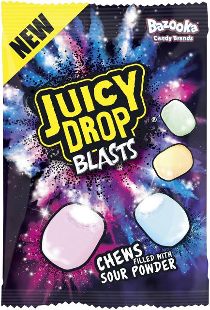 Bazooka Juicy Drop Blasts hedelmätoffee jauhetäytteellä 120g