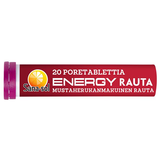Sana-sol Fe-Energy rauta mustaherukanmakuinen rauta-vitamiiniporetabletti 20kpl