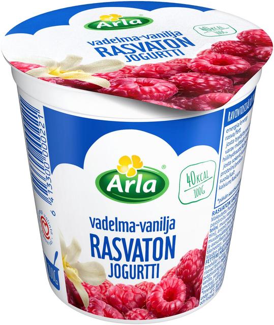 Arla Rasvaton Vadelma-vanilja jogurtti 200g