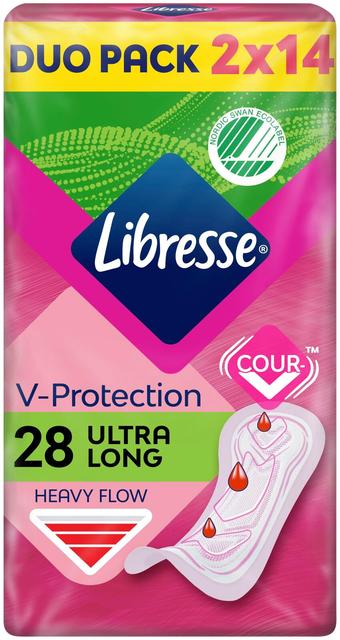 LIBRESSE Ultra Long siivetön side 28 kpl duo pack